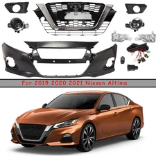 Front Bumper Cover Primed & Grille Assembly Kit For 2019-2022 Nissan Altima
