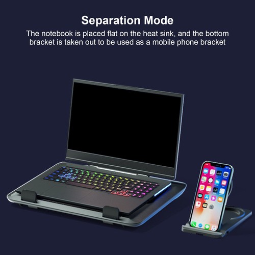 Laptop Cooler Dual Silent Fans 3 Le-vel Adjustment One Multi Purpose Separati CB - Afbeelding 4 van 22