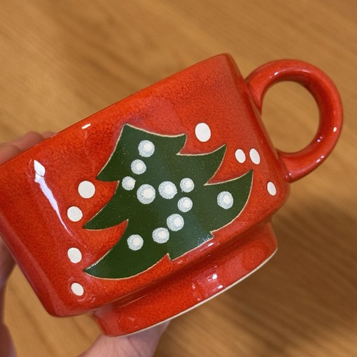 Waechtersbach Germany Red CHRISTMAS TREE Small Coffee/Tea Cups/ Mugs - Set Of 3! - Picture 7 of 12