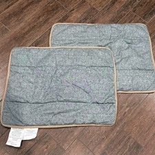 Pottery Barn Cotton Quilted Gray Chambray Standard Shams, Set Of 2, NWOT
