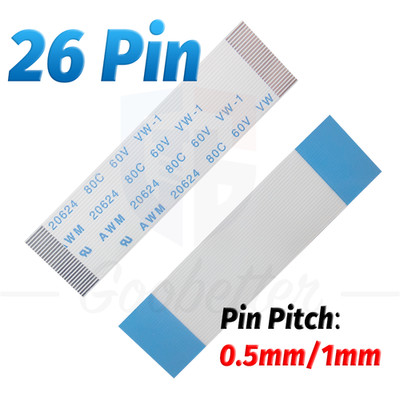 5cm to 30cm Length, 26Pin FPC FFC Flat Flexible Ribbon Cable 0.5mm/1.0mm Pitch