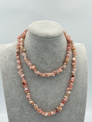 Echte rosa peruanische Opal Chip Halsketten