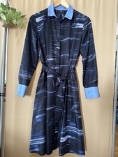 New Banana Republic Silk Brush Stokes Navy Dress Women's Size 2