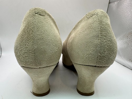 Hotter Donna Court Suede Shoes Cream Heels UK 5 EXF Extra Wide US 7 EU 38 - Picture 18 of 23
