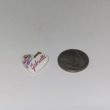 Gabrielle Heart Shaped Kiln Fired Porcelain Metal Bail Pendant  Angel graphic