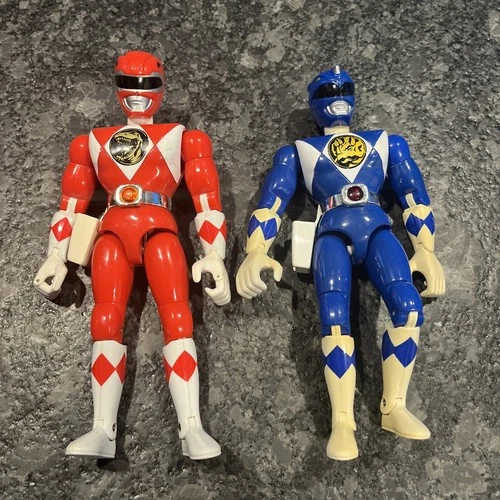 Vintage 1993 Red And Blue Power Ranger Action Figures