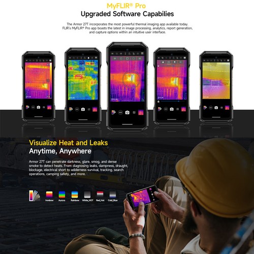 Unlock 4G Ulefone ARMOR 27T Android Rugged Phone Thermal lmaging Mobile Dual SIM - Picture 14 of 23