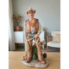 Fitz and Floyd Lantana Collection Rare Cowboy Figurine Large Lasso Groundhog Euc