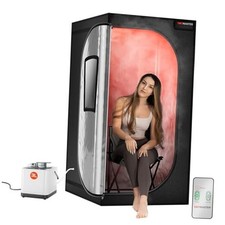 Portable Steam Sauna   99-Min Timer  9 Heat Levels 3L Steamer, Black Full Size