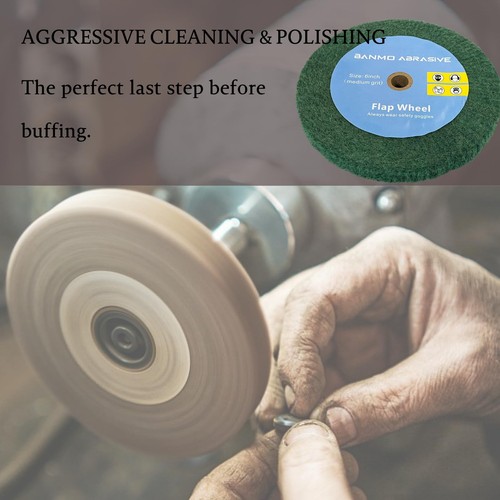6 Inch Bench Grinder Polishing Wheel, Non-Woven Flap Wheels Burnishing Wheel,... - Picture 4 of 5
