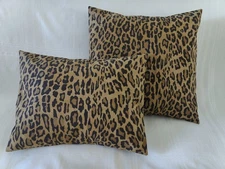 2 RALPH LAUREN ARAGON LEOPARD TOSS PILLOW SHAMS (12x16 & 16x16 inch) New