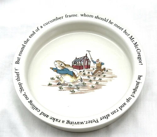 WEDGWOOD "PETER RABBIT-STOP THIEF" PORRINGER Baby/BOWL - BEATRIX POTTER England