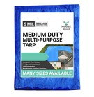 Multipurpose Blue Poly Tarp Cover with Grommets 20x40 Water Resistant 5 mil