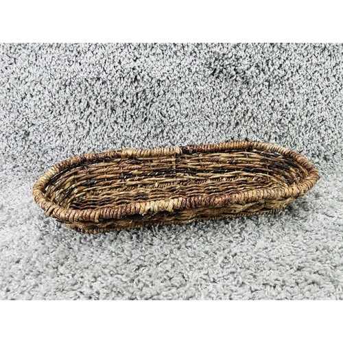 Wicker Bread Basket Oval Brown 14inX4.5inX2in Home Any Room Decoration - Picture 7 of 12