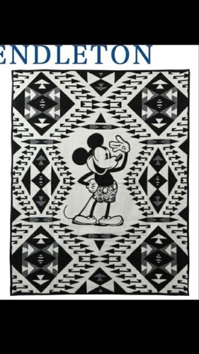 Pendleton Disney Manta de Lana Negra Mickey Mouse 90 Aniversario con Caja USADA - Imagen 10 de 24