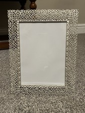 Metal Silver Tone Filigree Style Photo Frame