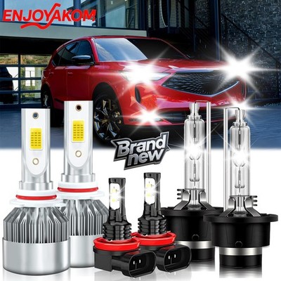 For Acura MDX 2007-2013 LED Headlight High Low Beam Fog Light Bulb HID 6000K