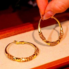Gold Hoop Earrings with Sparkling Crystals for Women, Elegant & Stylish, gift