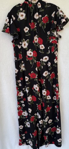 Voodoo Vixen Womens Black Red Floral Jumpsuit Dress Sz XXL 12/14 - Picture 8 of 8