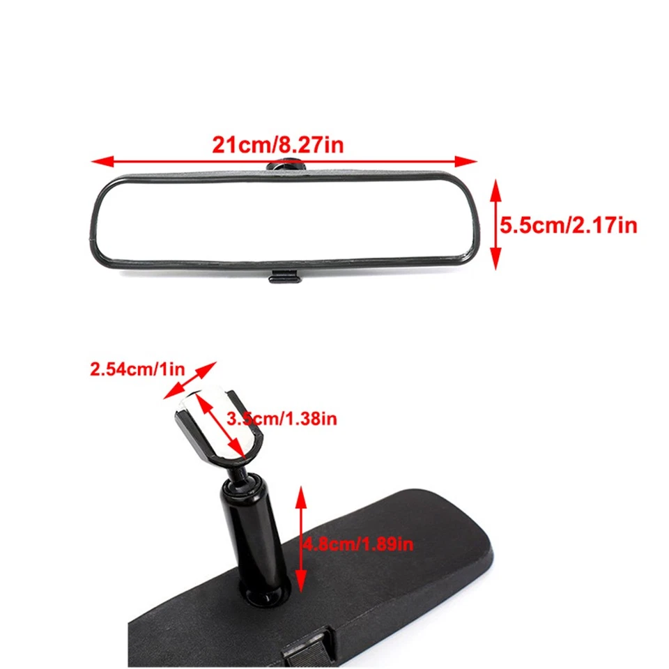 Universal Inner Inside Interior 8 Inch Rearview Rear View Mirror For Most Cars Foto 2 de 4
