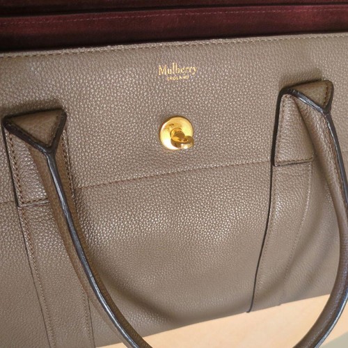 Borsa a mano Mulberry Bayswater in pelle marrone roccia postino autentica dal Giappone - Foto 10 di 24