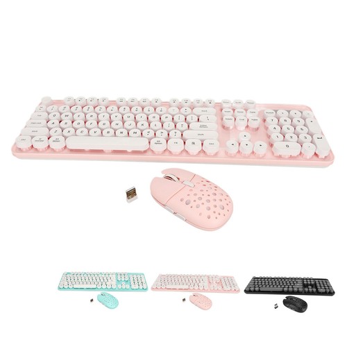 Wireless Keyboard And Mouse Combo Pure Color Retro 2.4G Wireless Keyboard Mou FY - Afbeelding 2 van 33
