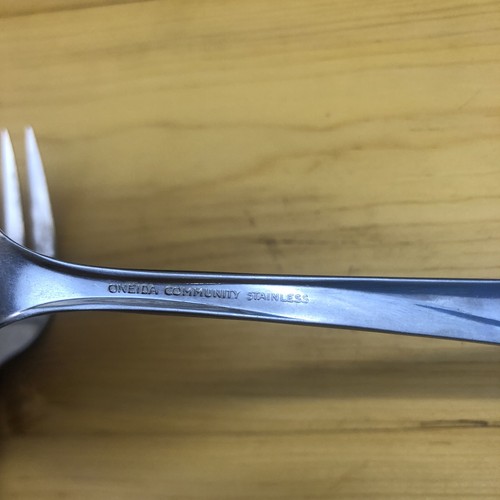 Oneida Twin Star  2 Serving  Pieces Ladle & Serving Fork  Design Vtg MCM - Picture 10 of 14