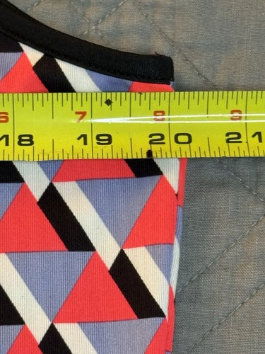 Tail Activewear Top Coral Lilac Geometric Print 1/4 Zip Sleeveless Shirt Sz L - Picture 11 of 13