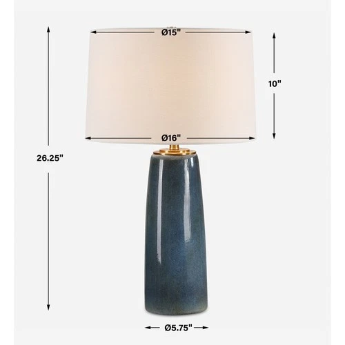 Uttermost Submerged Deep Blue Table Lamp - 26.25" H X 16" W X 16" D - Picture 7 of 7
