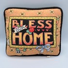 Vtg Mary Engelbreit "Bless Our Home" Throw Pillow Decorative USA Toy Works RARE