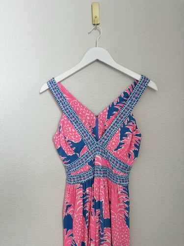 Lilly Pulitzer Women’s Taryn Pineapple Maxi Dress Sz 4 - Picture 3 of 8
