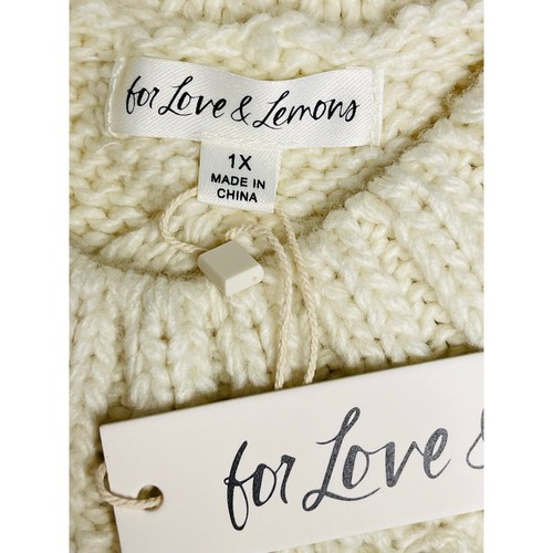 For Love & Lemons women’s Keke Cable Knit Tank size 1X NWT Cream - Picture 4 of 10
