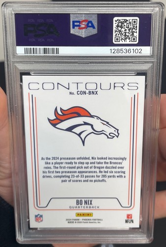 2024 Panini Phoenix Contours Bo Nix Orange #CONBNX PSA 10 POP 3! 📈 - Picture 6 of 7