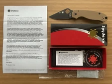 Spyderco #001V REC Exclusive Para 3 C223GPCBBK - Coyote Brown G10 - Blk DLC 10V