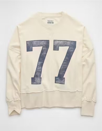 Felpa oversize girocollo American Eagle donna Big Hug accogliente #77 taglia large - Foto 2 di 4