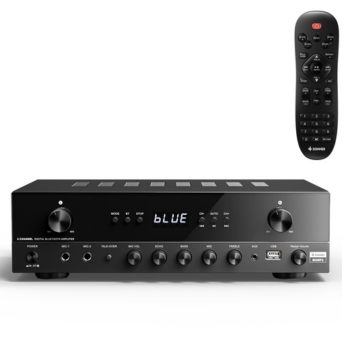 Donner MAMP2 600W Peak Stereo Audio Amplifier Receiver 2 Channel Bluetooth - Picture 2 of 11