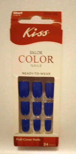 24 Kiss Salon Color Nägel kurz dunkelblau 7 Tage Ready To Wear Fingernagel blau - Bild 4 von 10