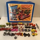 Vintage Matchbox Blue Carry Case 1976 with Matchbox Cars from the 70’s  lot