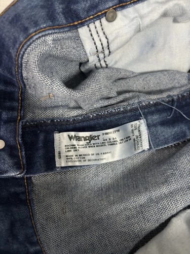 Pantalones de mezclilla Wrangler para hombre 44x34 azul calce relajado 31MWZPW pierna recta vaquero - Imagen 5 de 5