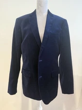 14th & Union Men's Navy Blue Velvet Blazer Sport Coat Size 42R Winter Old Money