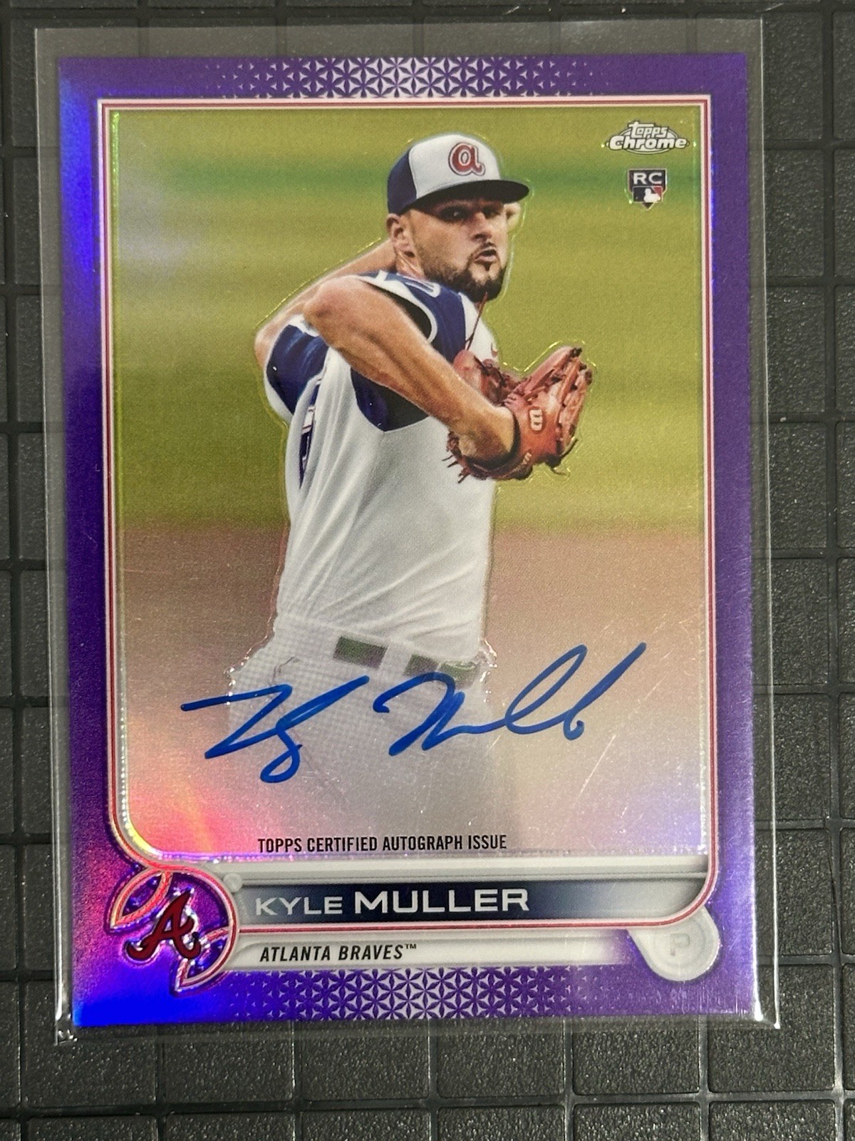 2022 Topps Chrome Kyle Muller Rookie Auto RA-KM Purple Refractor /250 Braves