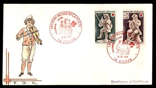 Mayfairstamps France FDC 1967 Figurines Playing Music Red Cross First Day Cover