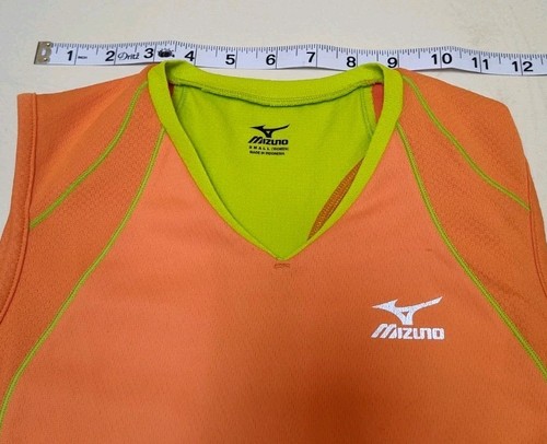 Mizuno Women's Small Tank Top Stretch Sleeveless Orange Spandex - Picture 9 of 12