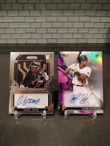 (2) Pittsburgh Pirates ☠️ Autograph Oneil Cruz & Ke'Bryan Hayes Baseball Cards