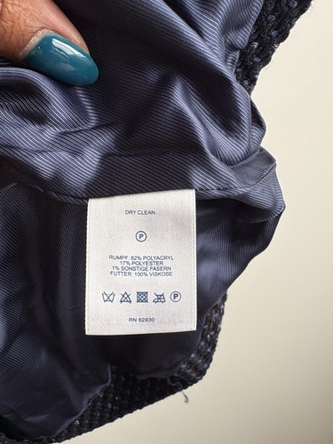 Cappotto donna Lands' End tweed boucle maculato pea NUOVO - Foto 8 di 10