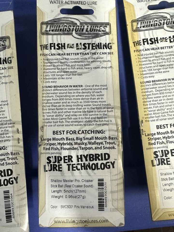 14 Qty Livingston Lures Shallow Meister Pro Croaker Stick Bait. - Image 3 of 3