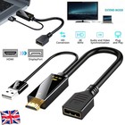 Câble convertisseur actif 4K HDMI vers DP Displayport avec alimentation USB pour PC portable UK