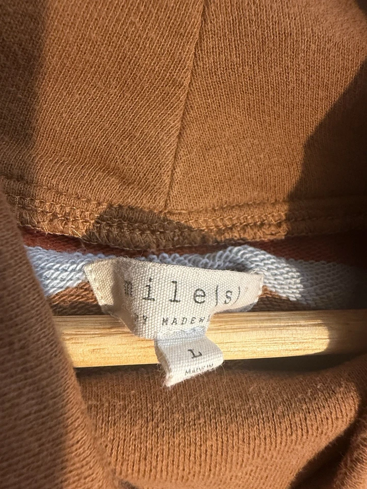 Acogedor suéter suéter Madewell para mujer a rayas medianas naranja óxido manga larga Foto 3 de 4