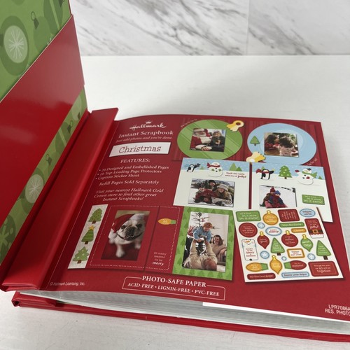 Hallmark Christmas Instant Scrapbook Red Sticker Memory Photo Album 20 Page 6X6" - Picture 3 of 6