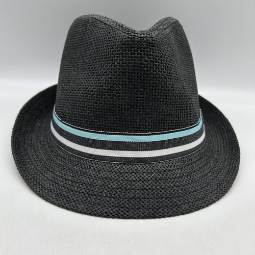 Urban Pipeline Fedora Nero con Fascia Azzurra e Bianca Uomo Taglia S/M - Foto 2 di 14